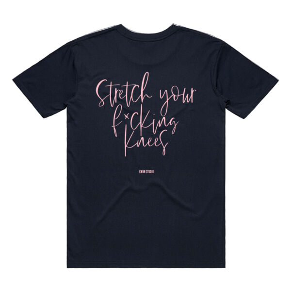 Stretch your f*cking knees Adults Unisex Tee (Pink print on back) Stretch your f*cking knees Adults Unisex Tee (Pink print on back) Thumbnail
