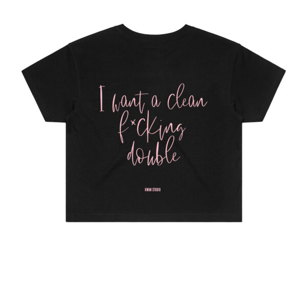 F*cking double Womens Cropped Tee (Pink print on back) F*cking double Womens Cropped Tee (Pink print on back) Thumbnail