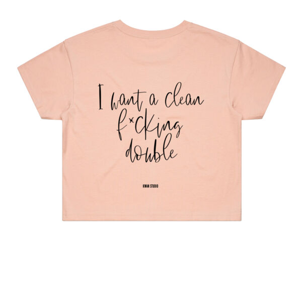 F*cking double Womens Cropped Tee (Black print on back) F*cking double Womens Cropped Tee (Black print on back) Thumbnail