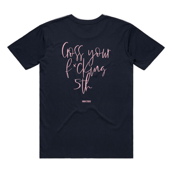 Cross your f*cking 5th Adults Unisex Tee (Pink print on back) Thumbnail