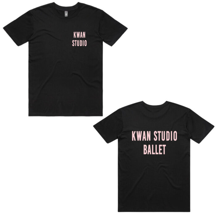 Kwan Studio logo + text on back Adults Unisex Tee (Pink print) Kwan Studio logo + text on back Adults Unisex Tee (Pink print) Thumbnail