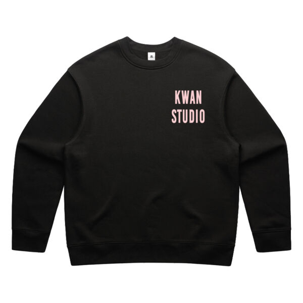 Kwan Studio logo Mens crew jumper (Pink print on front only) Kwan Studio logo Mens crew jumper (Pink print on front only) Thumbnail
